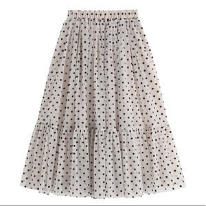 Light beige and black polka dot midi dress,S, Like New!